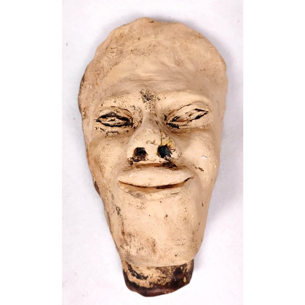 Signed Handmade Ceramic Female Wall Mask Studio Pottery Folk Art 6"